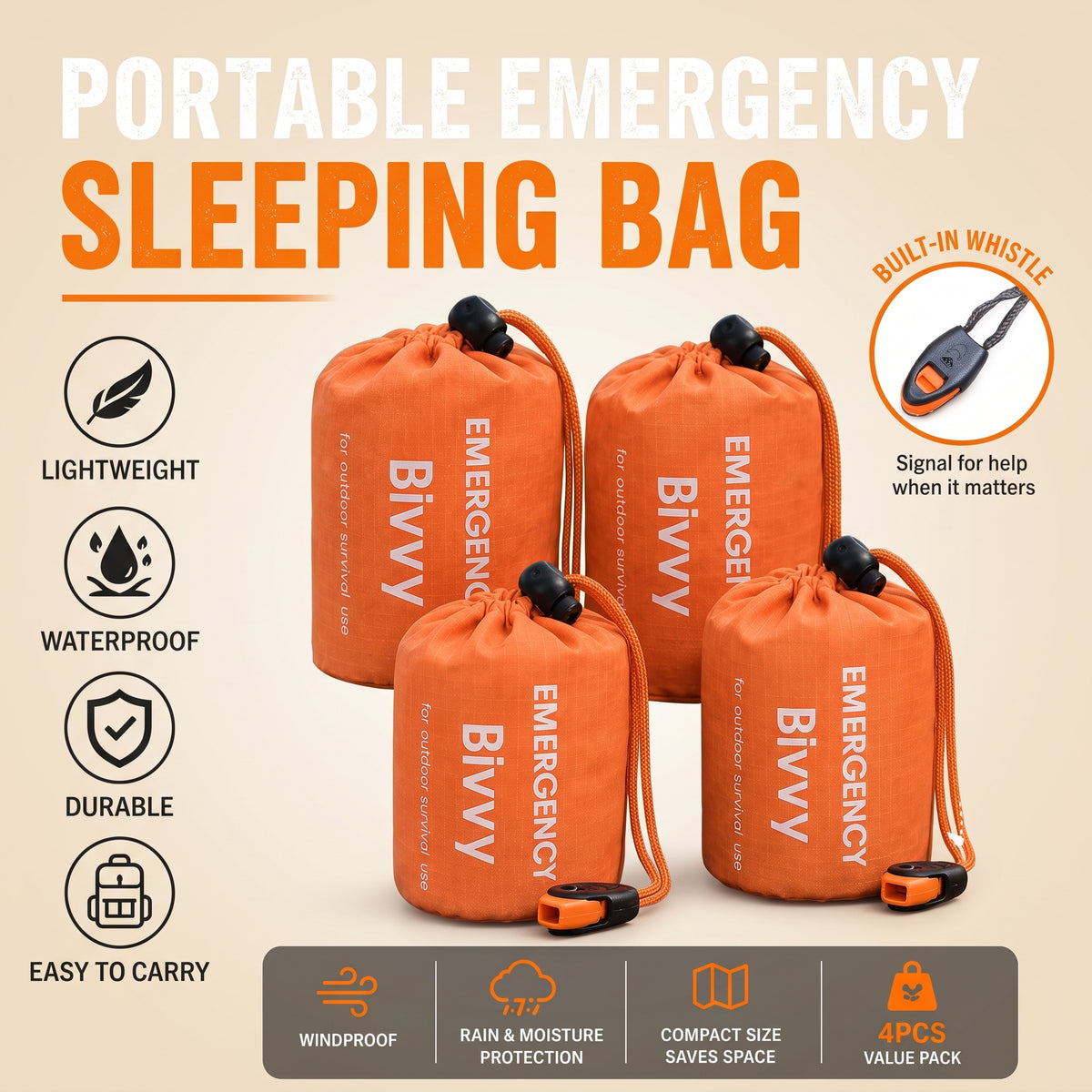 Emergency Bivy Sack — Thermal Survival Shelter