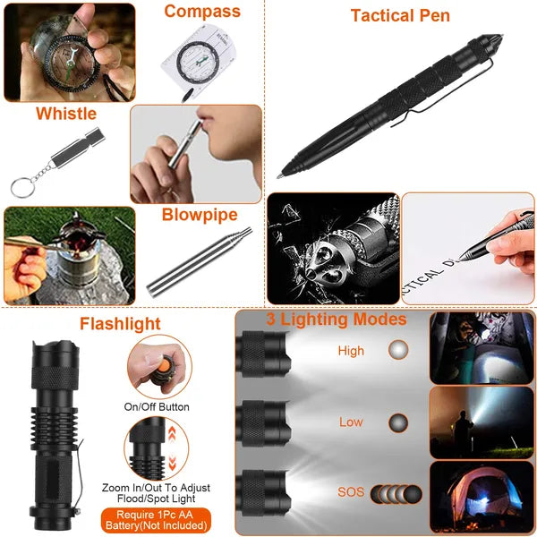 125-Piece Emergency Survival Kit — Tactical Outdoor Gear Set