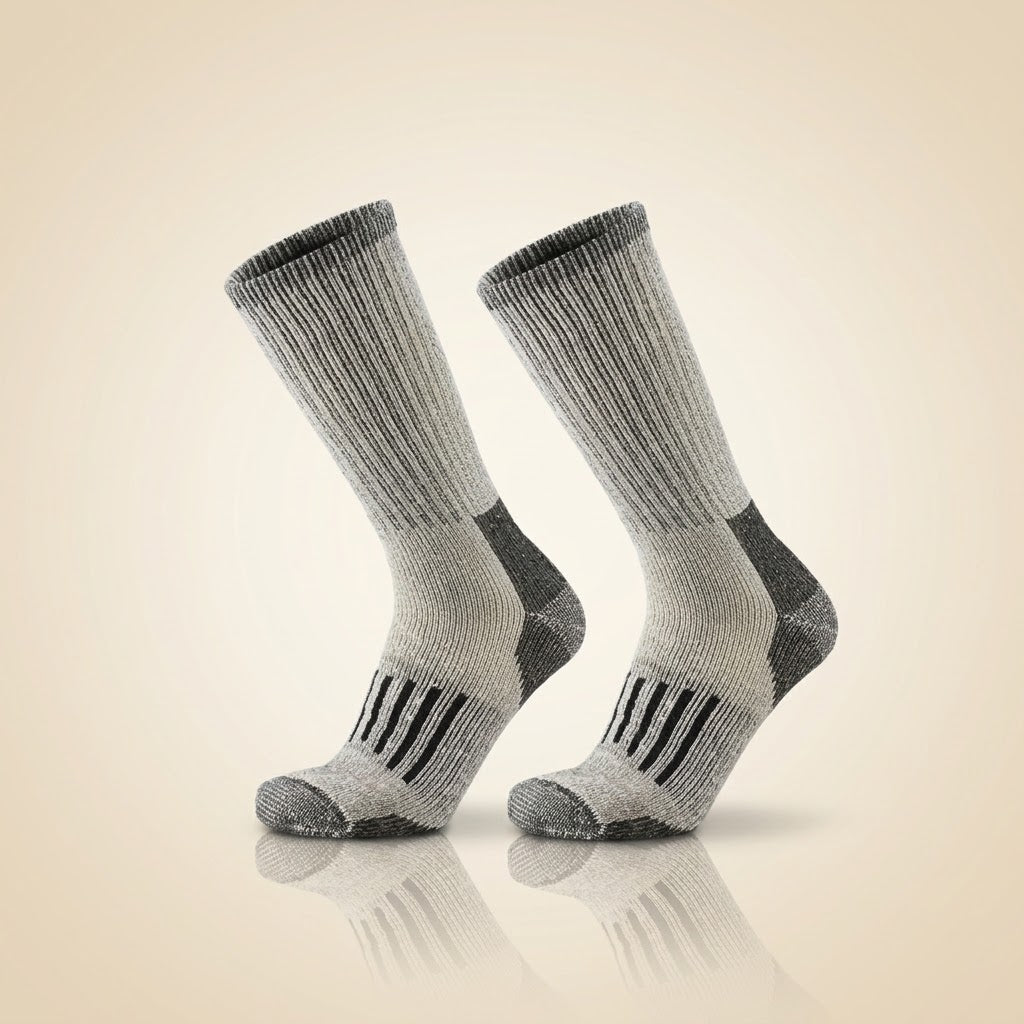 Merino Wool Hiking Socks — 80% Merino, Cushioned Crew
