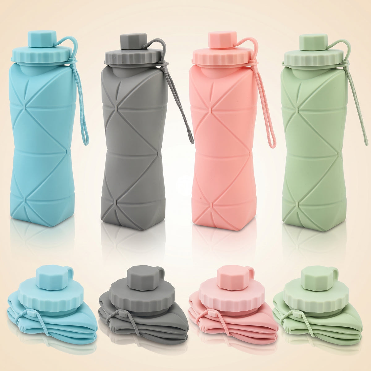 Collapsible Silicone Water Bottle — 600ml