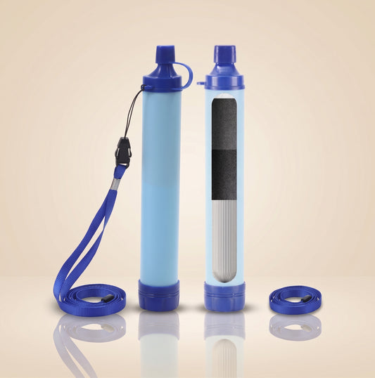 Personal water filter straw for hiking