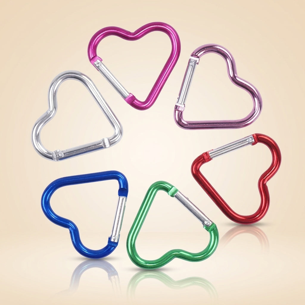 Heart Carabiner Clip — Aluminium Keychain