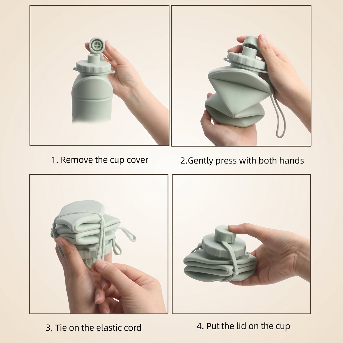 Collapsible Silicone Water Bottle — 600ml