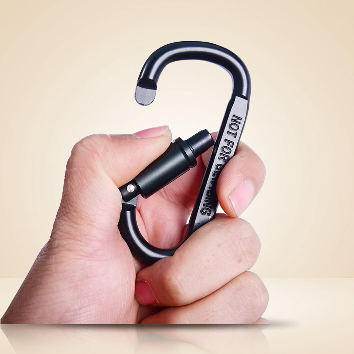 D-Shape Carabiner Clip — 80mm Aluminium