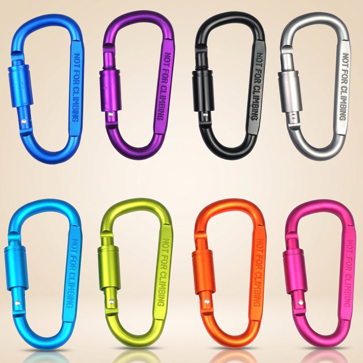 D-Shape Carabiner Clip — 80mm Aluminium