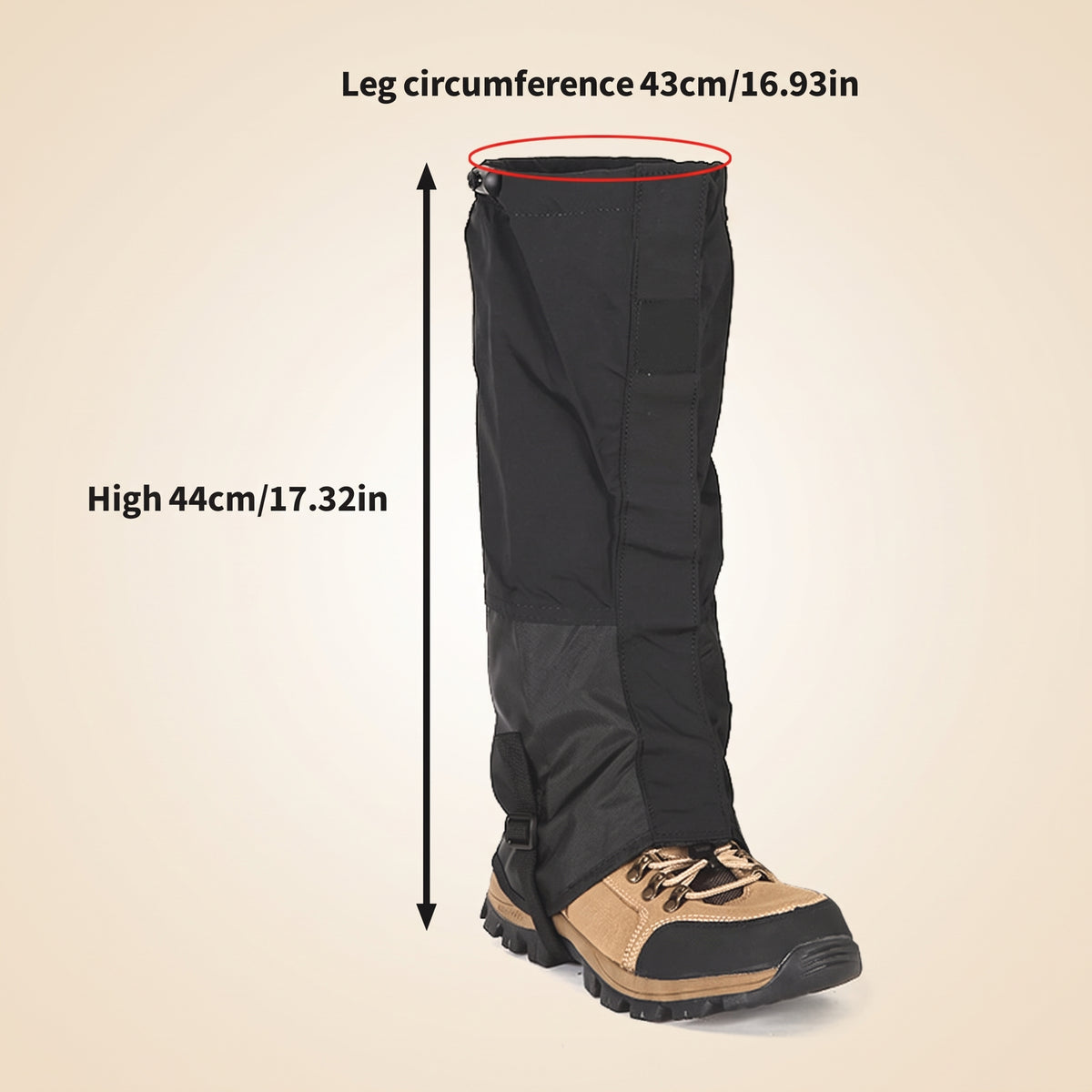 Hiking Leg Gaiters — 44cm, Pair