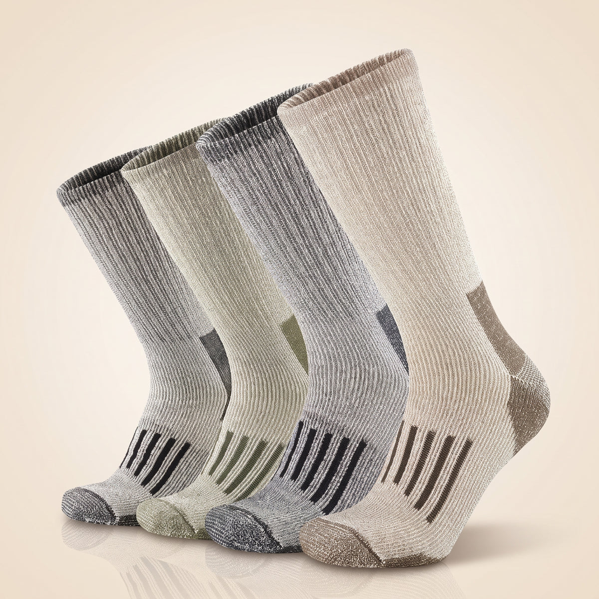 Merino Wool Hiking Socks — 80% Merino, Cushioned Crew