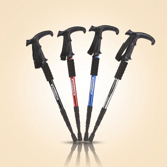 Folding 4-section aluminium trekking pole