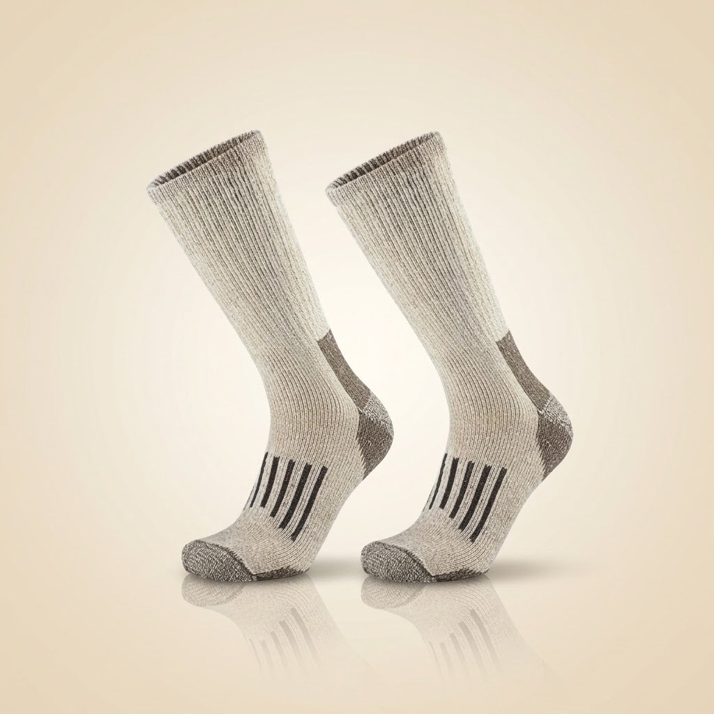 Merino Wool Hiking Socks — 80% Merino, Cushioned Crew