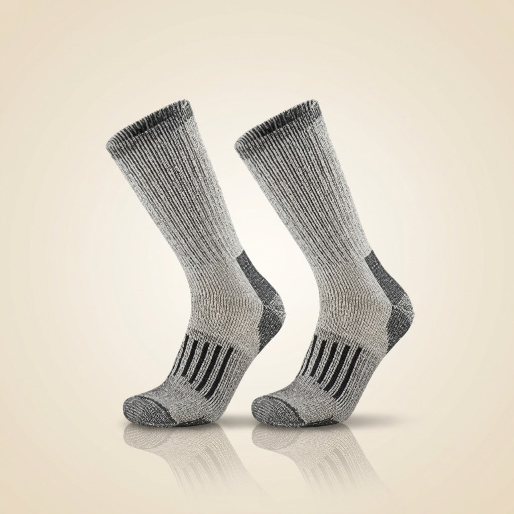 Merino Wool Hiking Socks — 80% Merino, Cushioned Crew