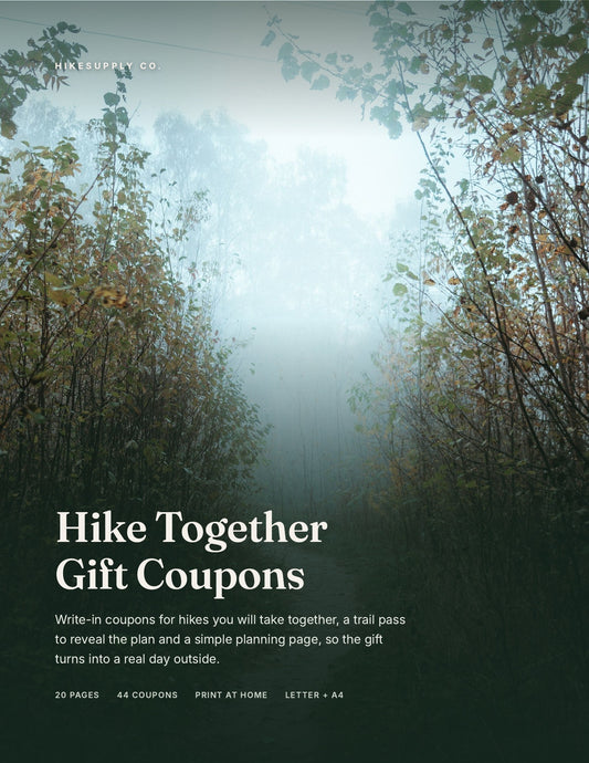 Hike Together Gift Coupons printable gift set